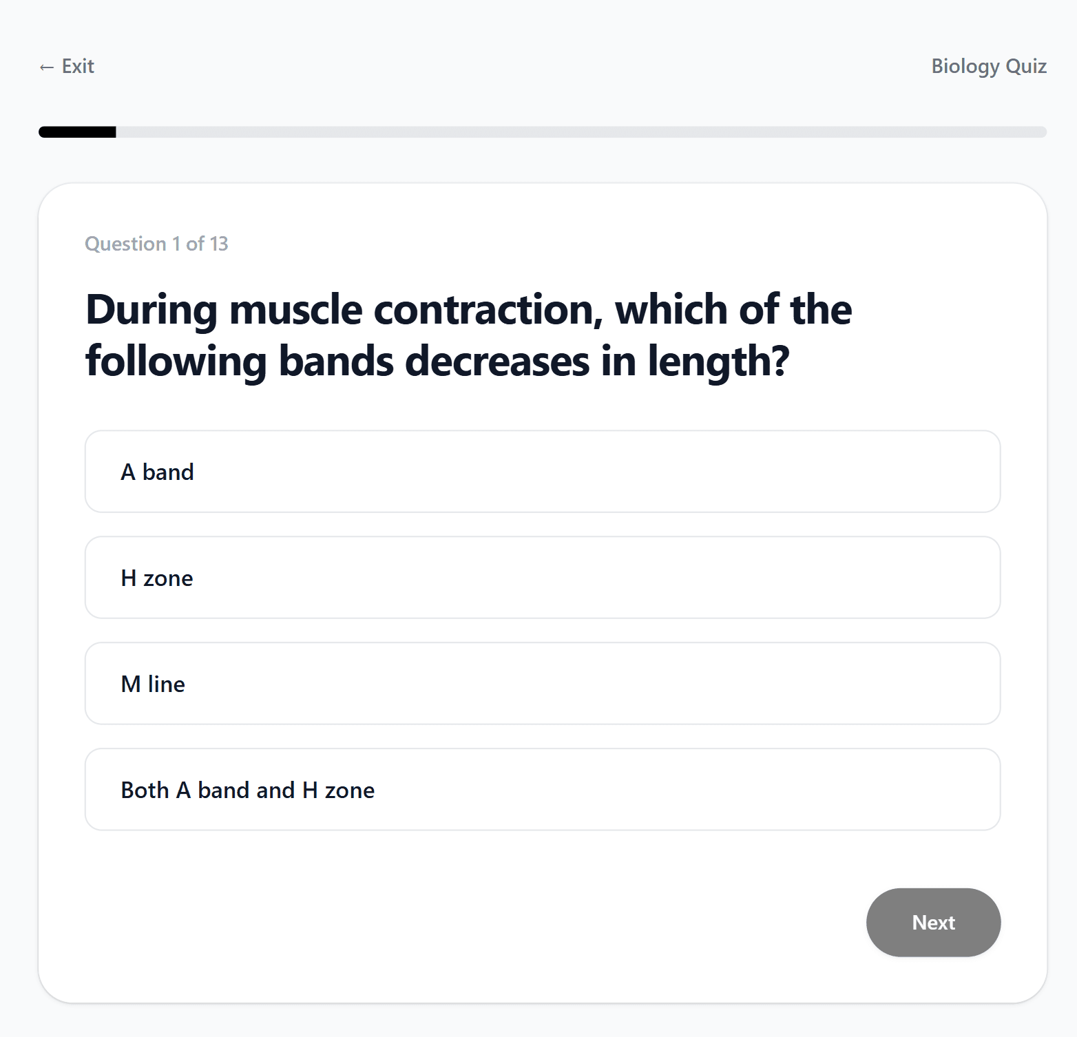 Quiz Question Interface